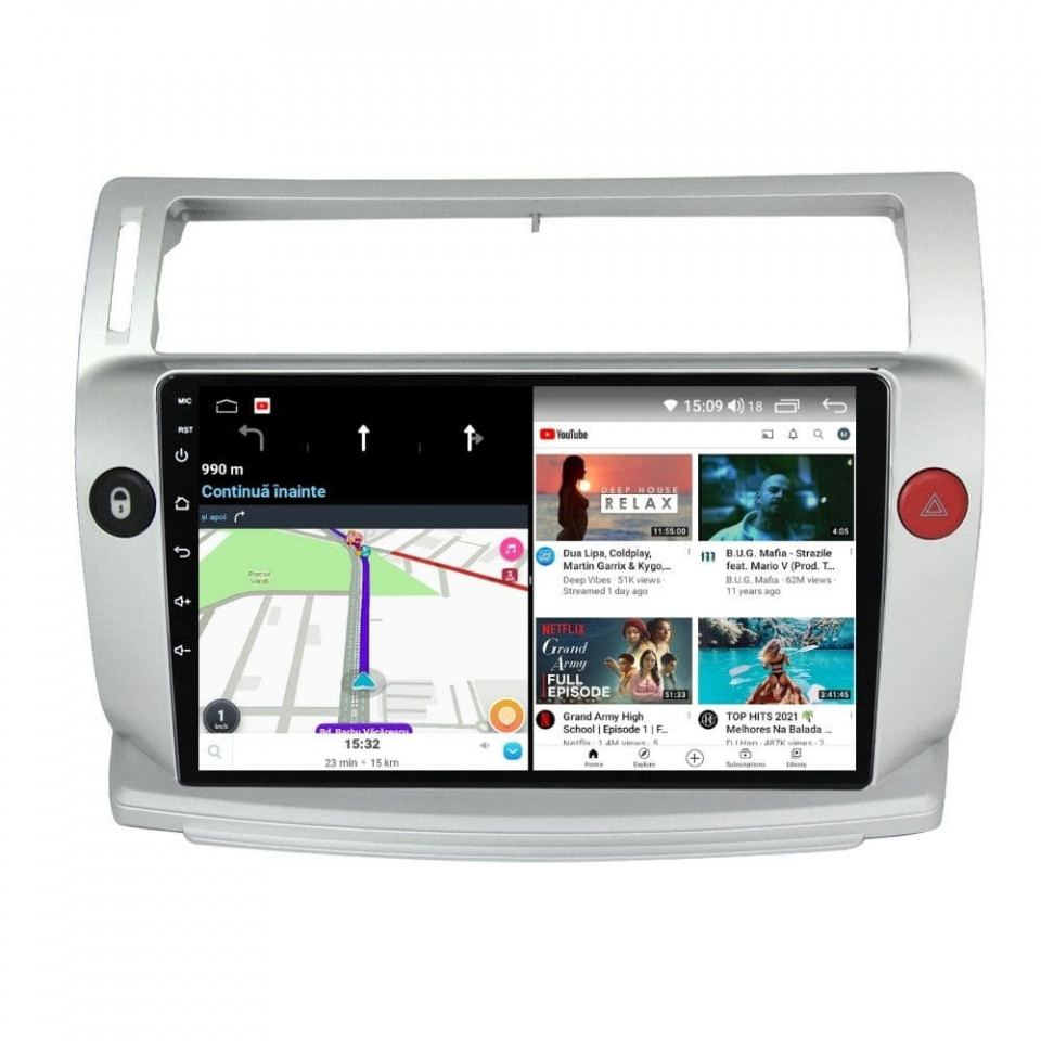Navigatie dedicata cu Android Citroen C4 I 2004 - 2009, 8GB RAM, Radio GPS Dual Zone, Display HD QLED 9" Touchscreen, Internet Wi-Fi si slot SIM 4G, Bluetooth, MirrorLink, USB - Imagine 7