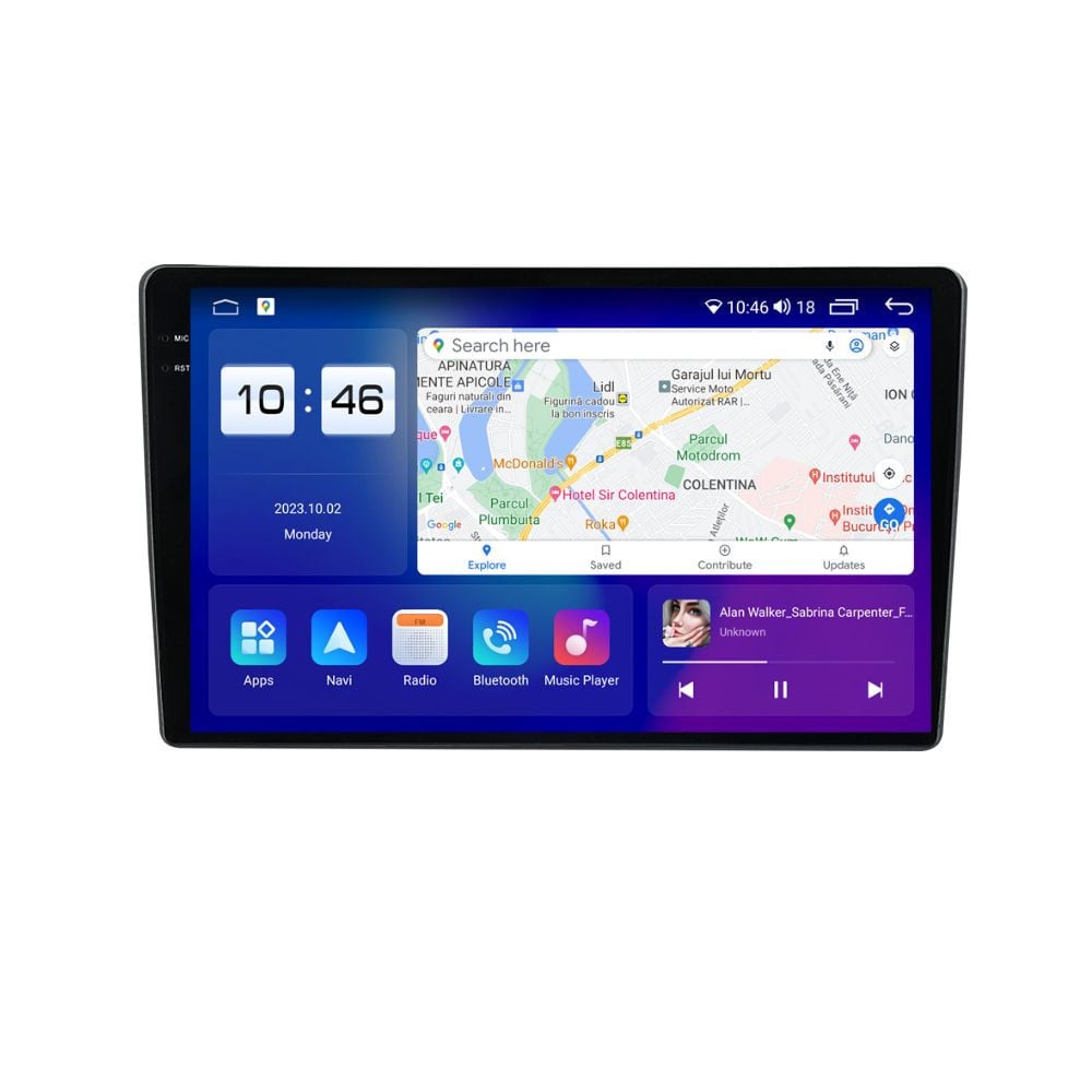 Navigatie dedicata cu Android Citroen C5 III 2008 - 2017, 8GB RAM, Radio GPS Dual Zone, Display 2K QLED 10.36