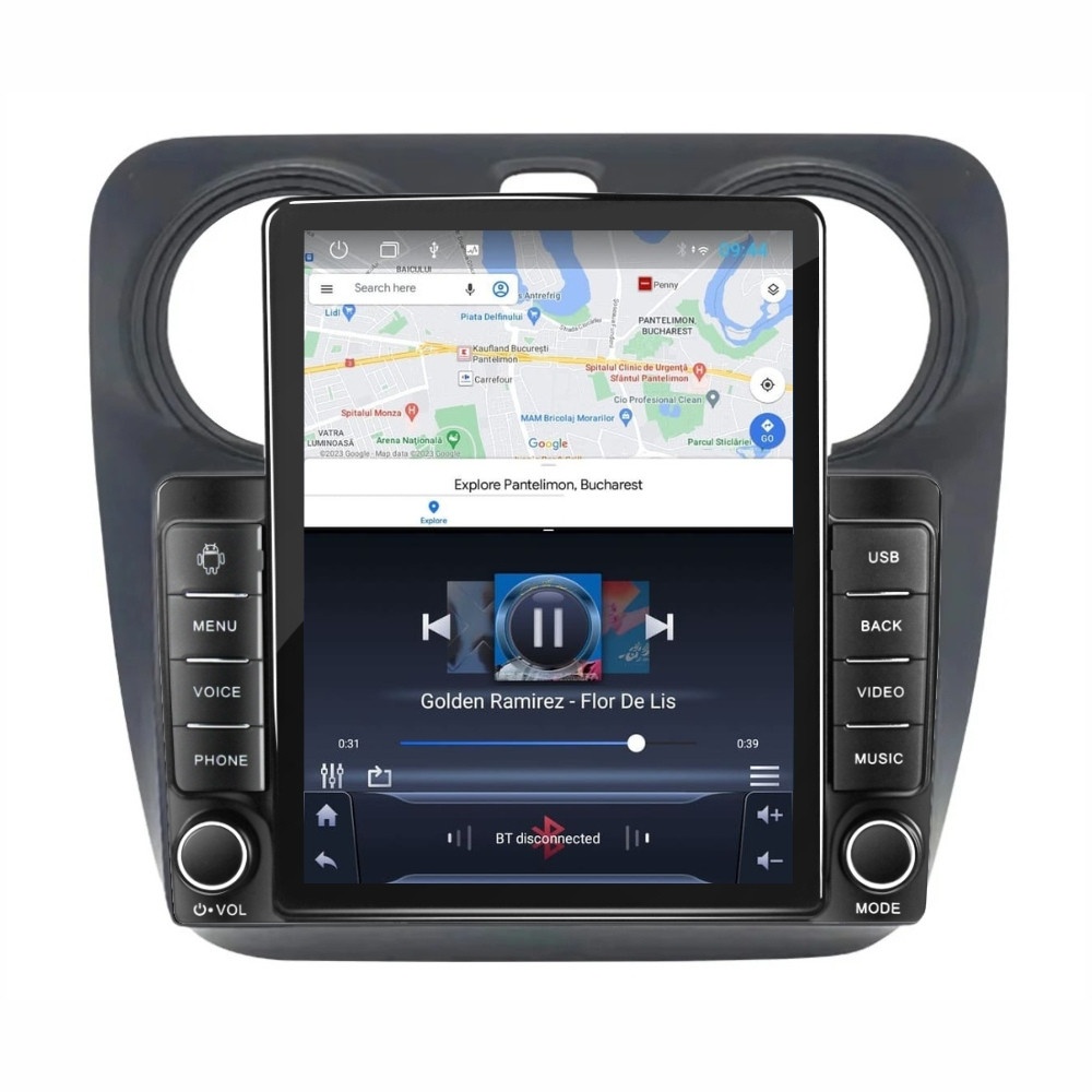 Navigatie dedicata cu Android Dacia Lodgy dupa 2012, 1GB RAM, Radio GPS Dual Zone, Touchscreen IPS 9.7" HD tip Tesla, Internet Wi-Fi, Bluetooth, MirrorLink, USB - Imagine 3