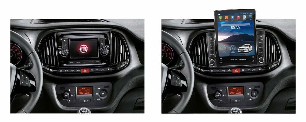 Navigatie dedicata cu Android Fiat Doblo dupa 2015, 1GB RAM, Radio GPS Dual Zone, Touchscreen IPS 9.7