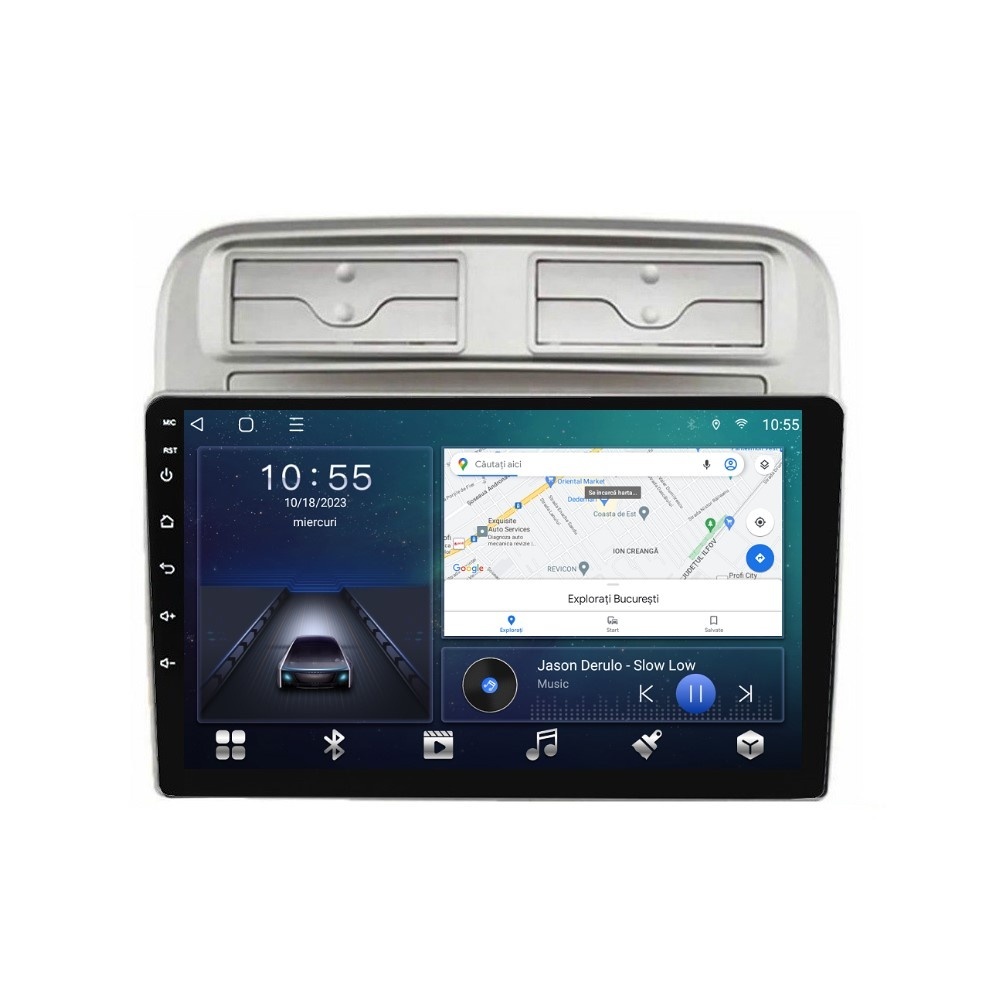 Navigatie dedicata cu Android Fiat Punto 199 / Grande Punto 2005 - 2010, 2GB RAM, Radio GPS Dual Zone, Display HD QLED 9