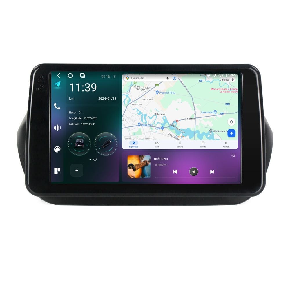 Navigatie dedicata cu Android Fiat Qubo 2008 - 2019, 12GB RAM, Radio GPS Dual Zone, Display 2K QLED 9.5