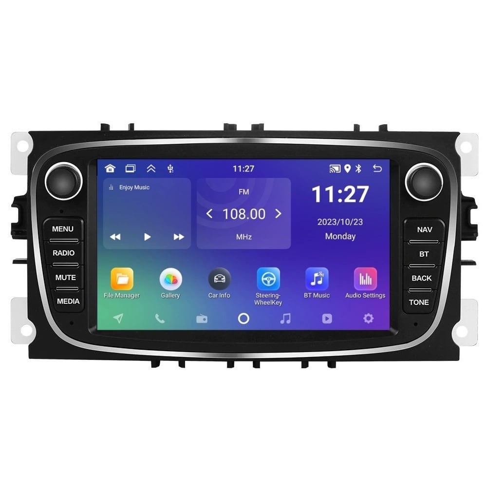 Navigatie dedicata cu Android Ford S-Max 2007 - 2014, negru, 2GB RAM, Radio GPS Dual Zone, Display HD 7