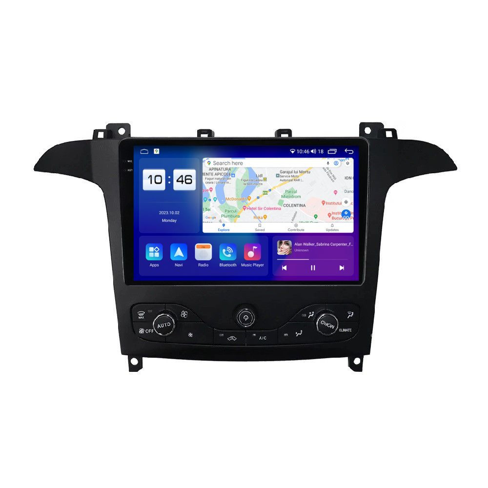 Navigatie dedicata cu Android Ford S-Max I / Galaxy II 2006 - 2015 cu navigatie originala, 4GB RAM, Radio GPS Dual Zone, Display 2K QLED 9.5