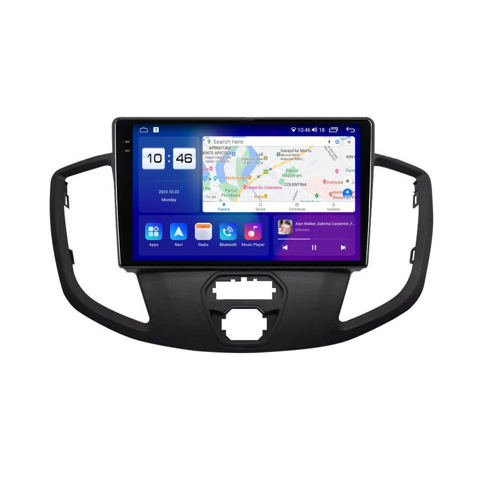 Navigatie dedicata cu Android Ford Transit 2014 - 2020, 4GB RAM, Radio GPS Dual Zone, Display 2K QLED 9.5