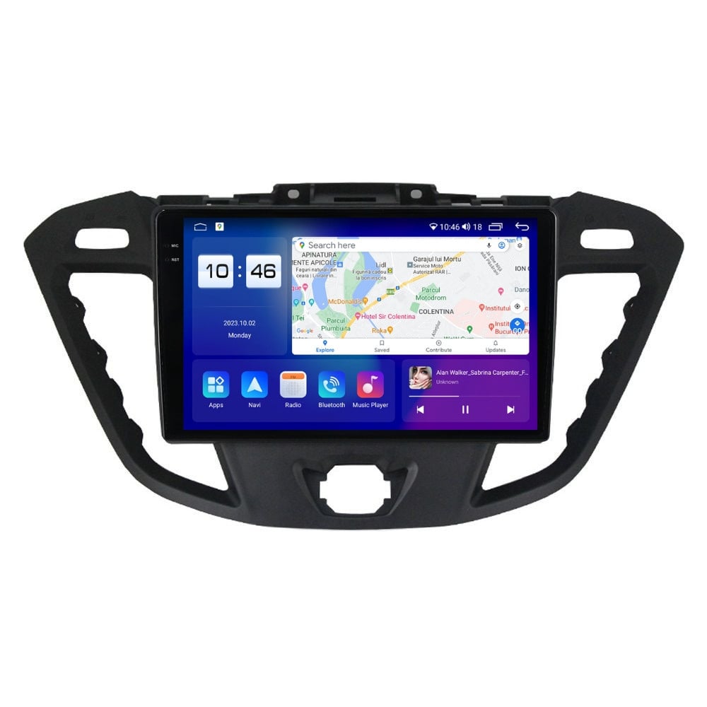 Navigatie dedicata cu Android Ford Transit / Tourneo Custom 2012 - 2018, 4GB RAM, Radio GPS Dual Zone, Display 2K QLED 9.5