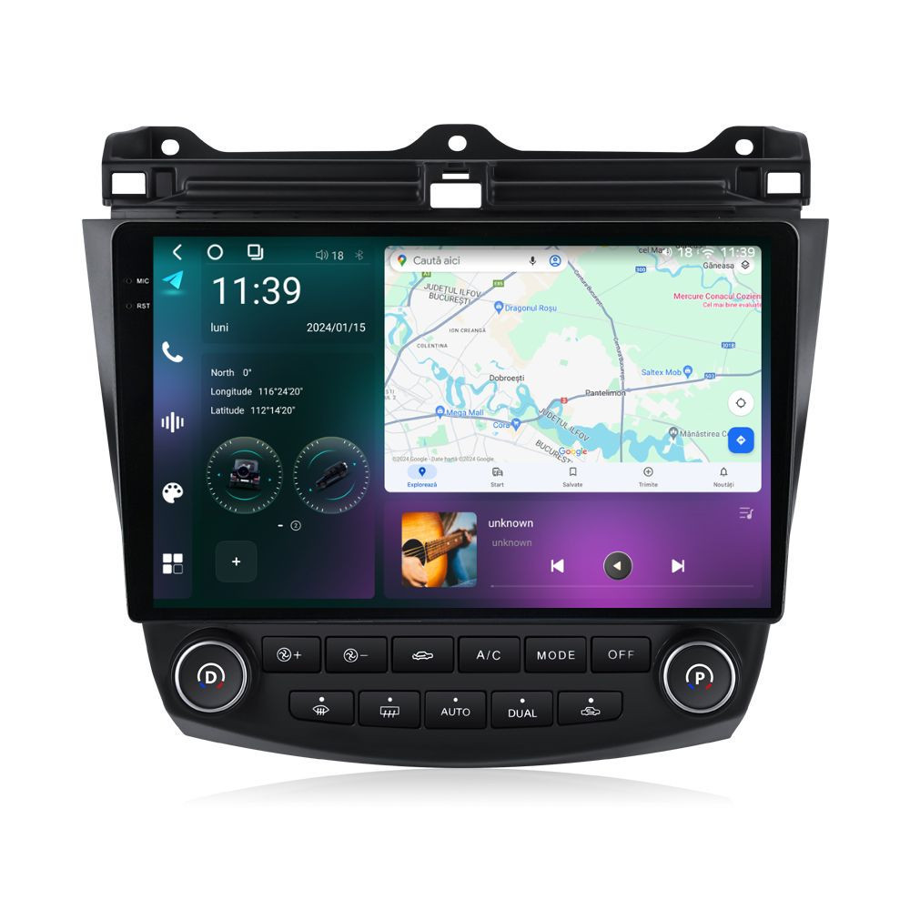 Navigatie dedicata cu Android Honda Accord VII 2003 - 2008 benzina, 12GB RAM, Radio GPS Dual Zone, Display 2K QLED 10.36
