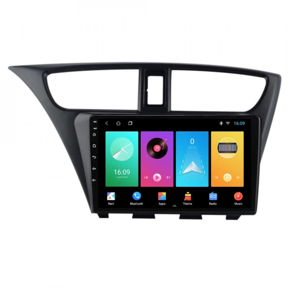 Navigatie dedicata cu Android Honda Civic IX Hatchback 2011 - 2015, 1GB RAM, Radio GPS Dual Zone, Display HD IPS 9