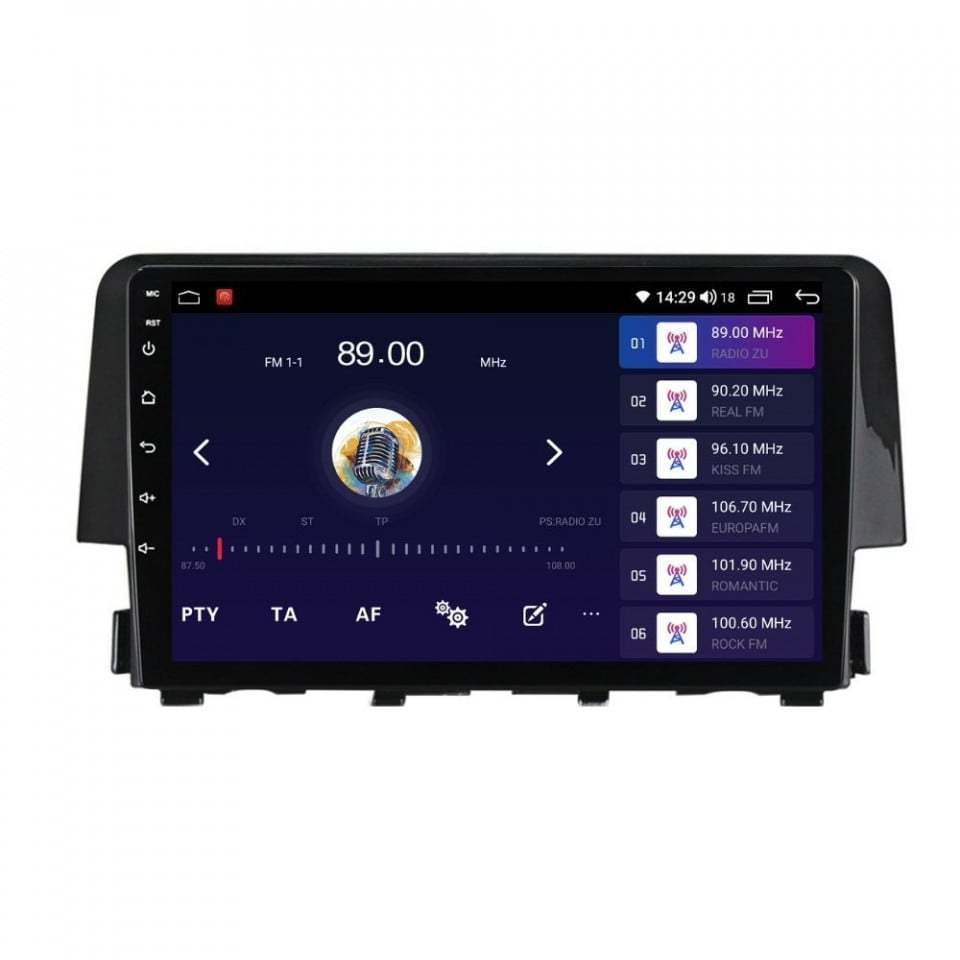 Navigatie dedicata cu Android Honda Civic X 2015 - 2021, 4GB RAM, Radio GPS Dual Zone, Display HD QLED 9