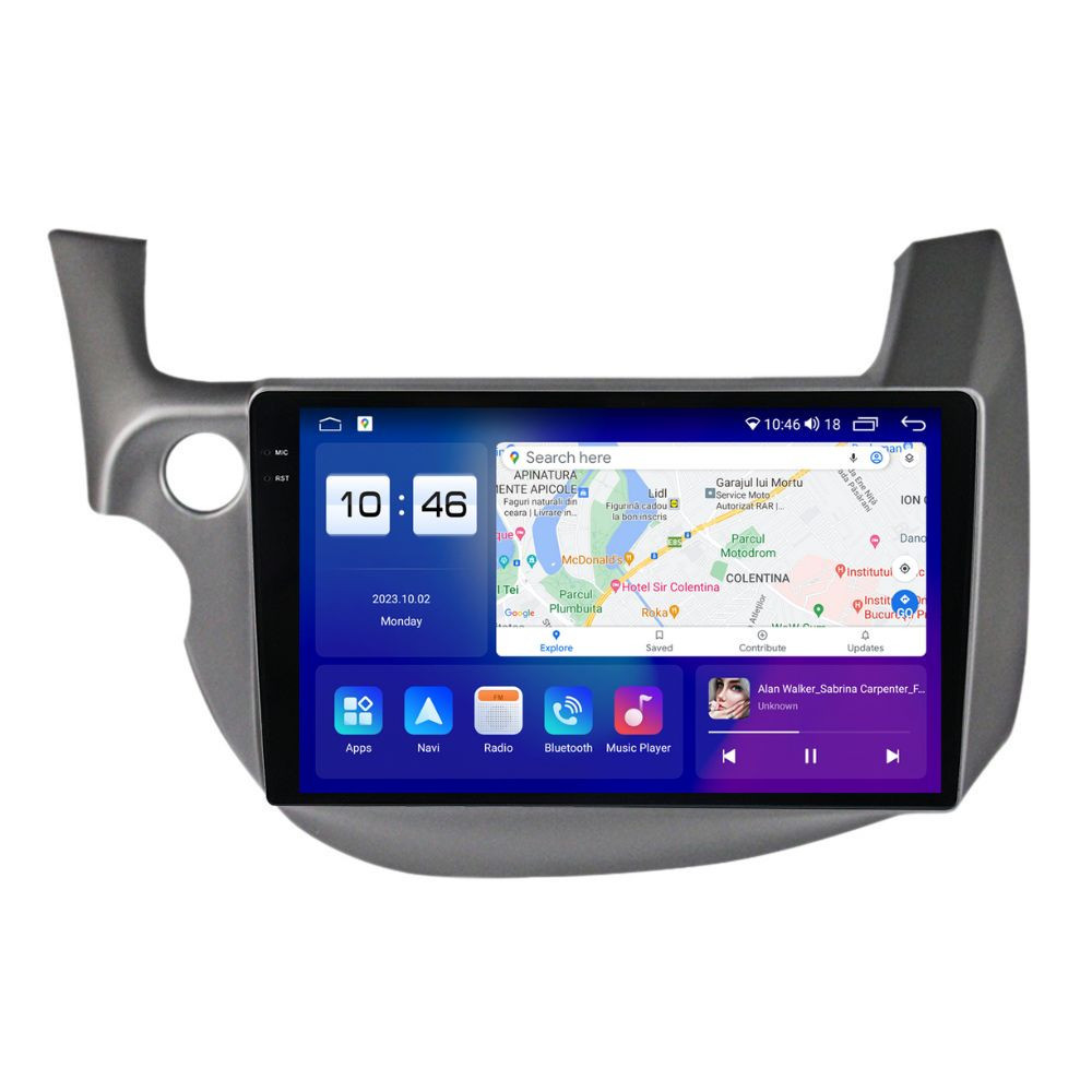 Navigatie dedicata cu Android Honda Jazz III 2007 - 2013, 4GB RAM, Radio GPS Dual Zone, Display 2K QLED 10.36