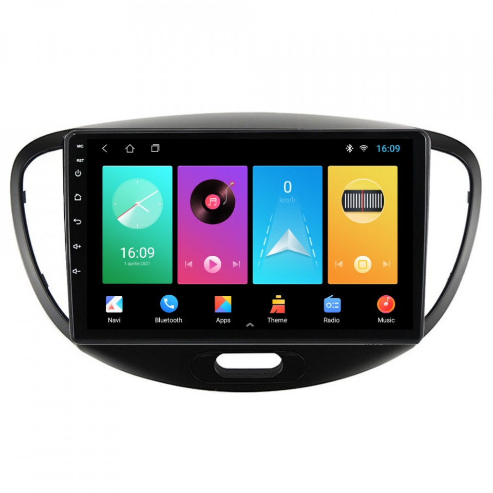 Navigatie dedicata cu Android Hyundai i10 2007 - 2013, 2GB RAM, Radio GPS Dual Zone, Display HD IPS 9