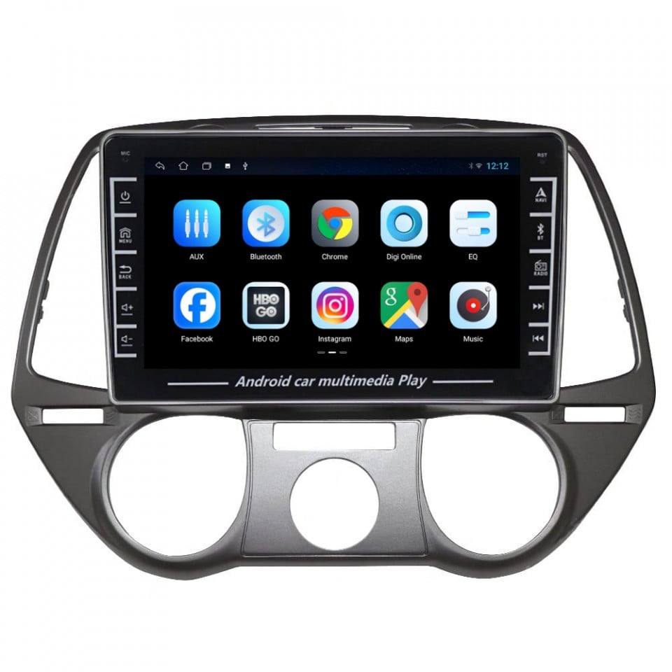 Navigatie dedicata cu Android Hyundai i20 2008 - 2012, clima manuala, 1GB RAM, Radio GPS Dual Zone, Display HD IPS 8