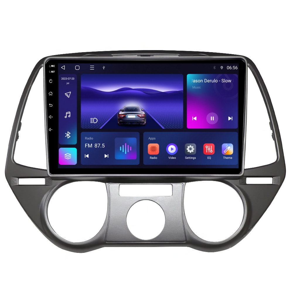 Navigatie dedicata cu Android Hyundai i20 2008 - 2012, clima manuala, 2GB RAM, Radio GPS Dual Zone, Display HD QLED 9