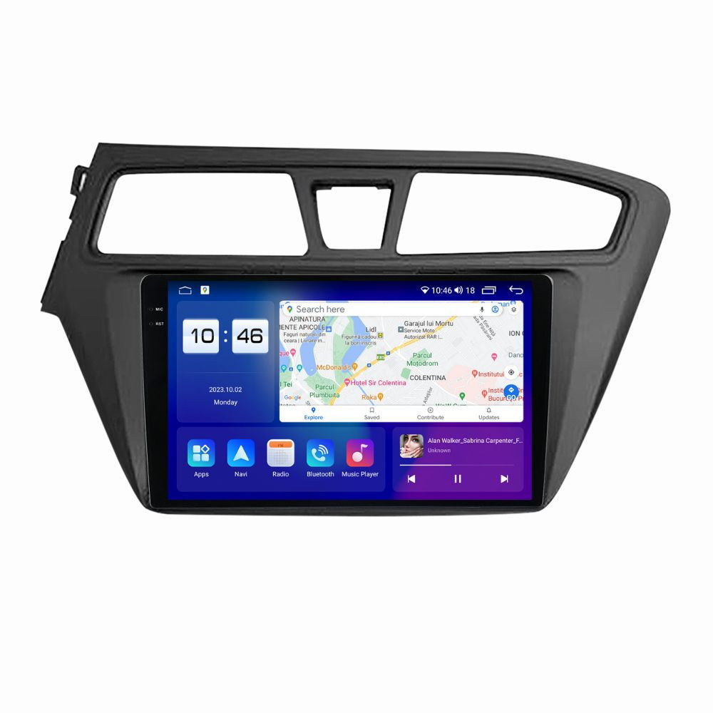 Navigatie dedicata cu Android Hyundai i20 2014 - 2018, 4GB RAM, Radio GPS Dual Zone, Display 2K QLED 9.5