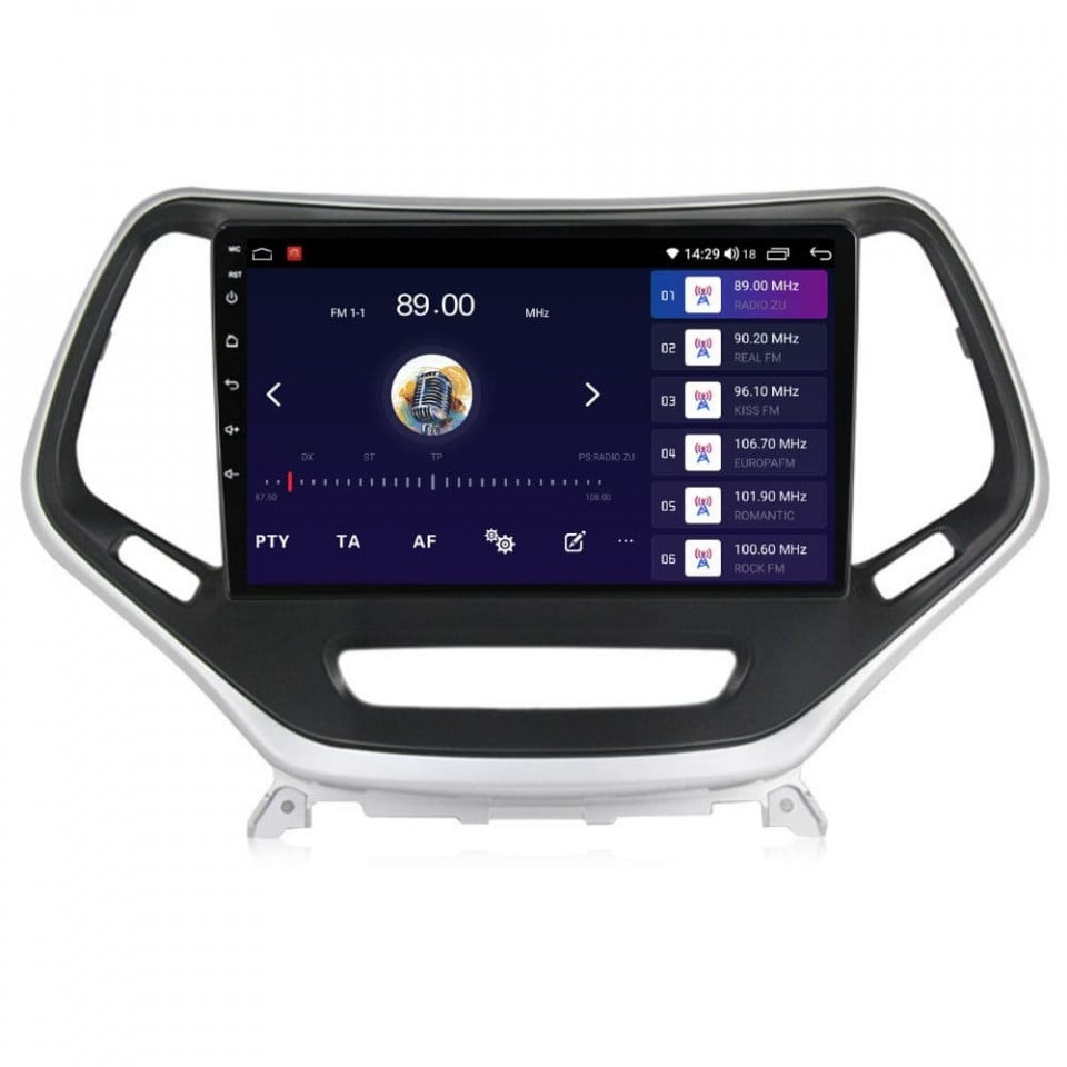 Navigatie dedicata cu Android Jeep Cherokee V 2014 - 2019, 4GB RAM, Radio GPS Dual Zone, Display HD QLED 10