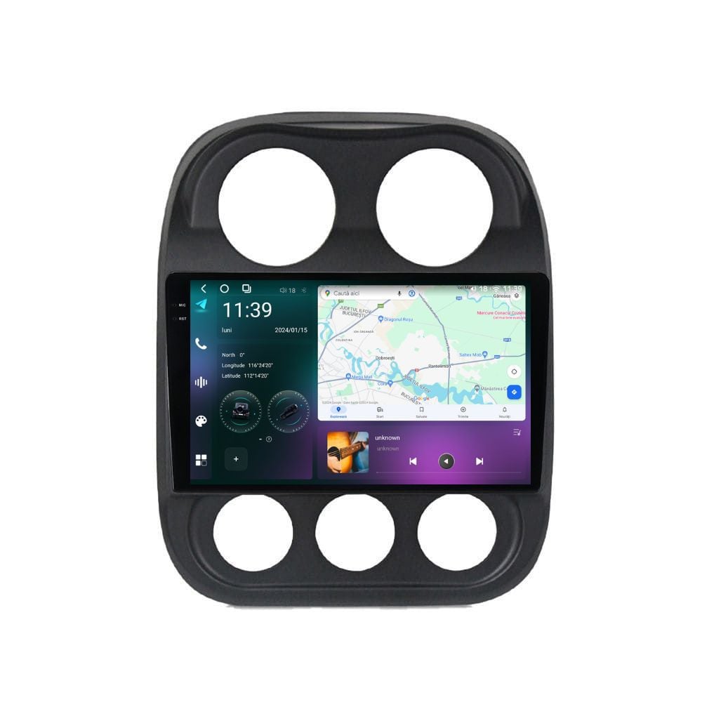 Navigatie dedicata cu Android Jeep Compass I 2011 - 2016, 12GB RAM, Radio GPS Dual Zone, Display 2K QLED 10.36