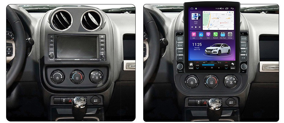 Navigatie dedicata cu Android Jeep Compass I 2011 - 2016, 4GB RAM, Radio GPS Dual Zone, Touchscreen IPS 9.7