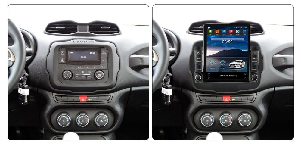 Navigatie dedicata cu Android Jeep Renegade dupa 2014, 2GB RAM, Radio GPS Dual Zone, Touchscreen IPS 9.7