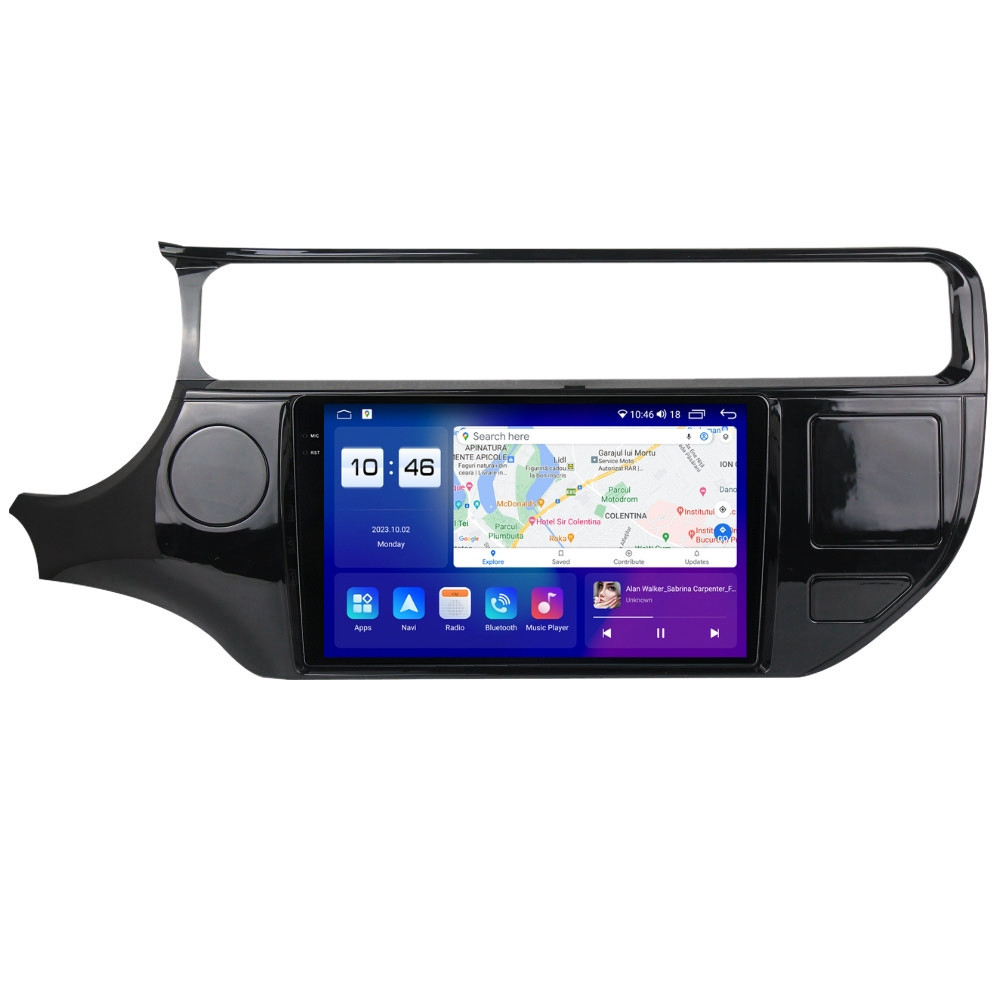 Navigatie dedicata cu Android Kia Rio III 2014 - 2017, 8GB RAM, Radio GPS Dual Zone, Display 2K QLED 9.5