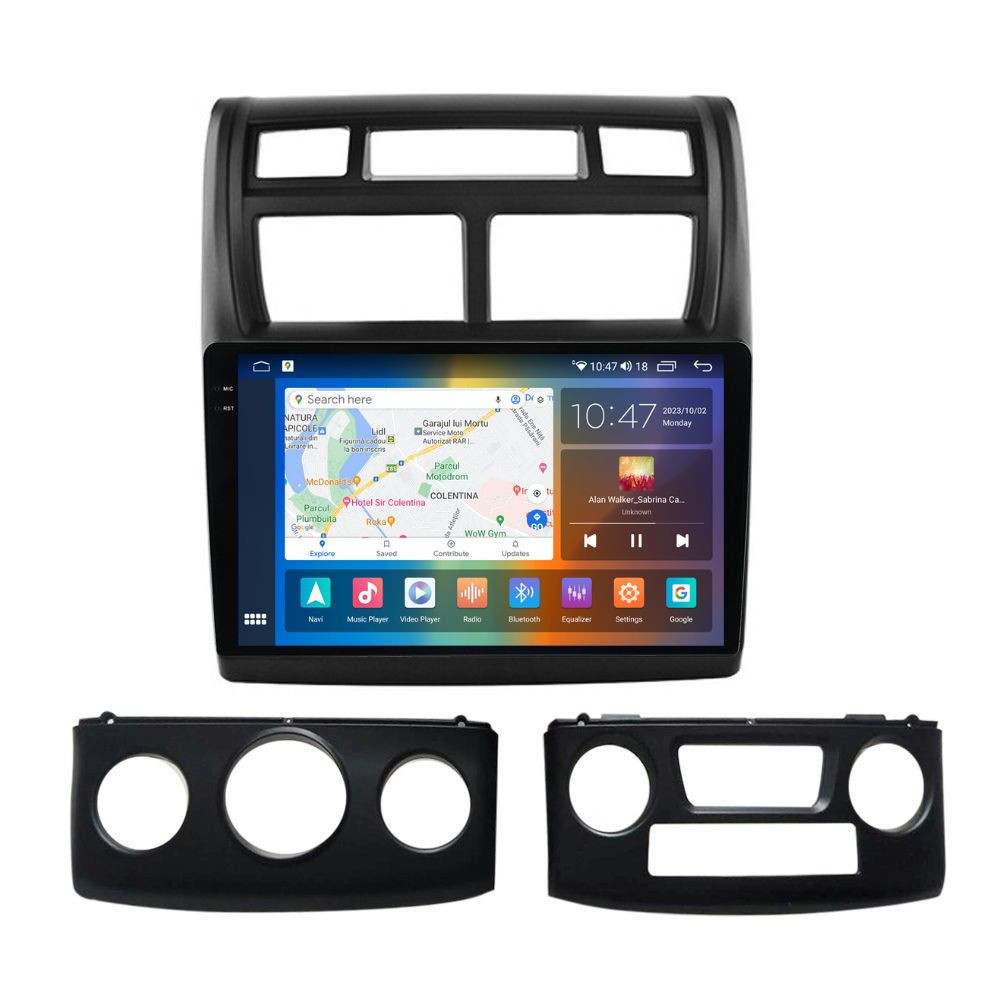 Navigatie dedicata cu Android KIA Sportage 2004 - 2010, 8GB RAM, Radio GPS Dual Zone, Display 2K QLED 9.5