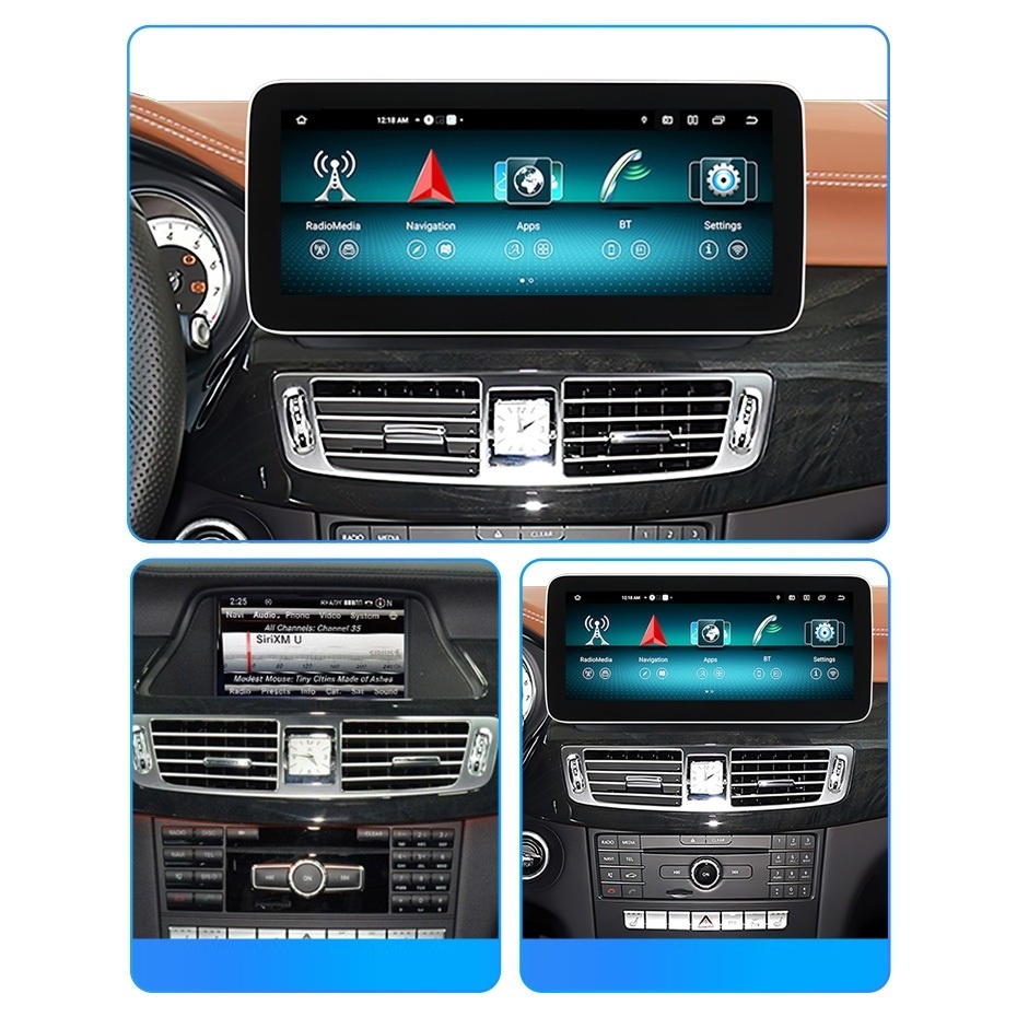 Navigatie dedicata cu Android Mercedes CLS C218 2015 - 2017 cu navigatie NTG 5 / 5.1, 6GB RAM, Radio GPS Dual Zone, Display QLED 12.3