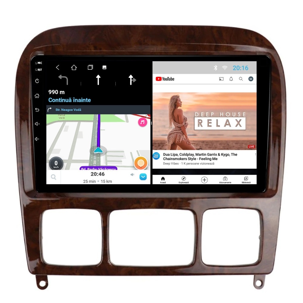 Navigatie dedicata cu Android Mercedes S-Class W220 1998 - 2005, 2GB RAM, Radio GPS Dual Zone, Display HD IPS 9" Touchscreen, Internet Wi-Fi, Bluetooth, MirrorLink, USB - Imagine 7