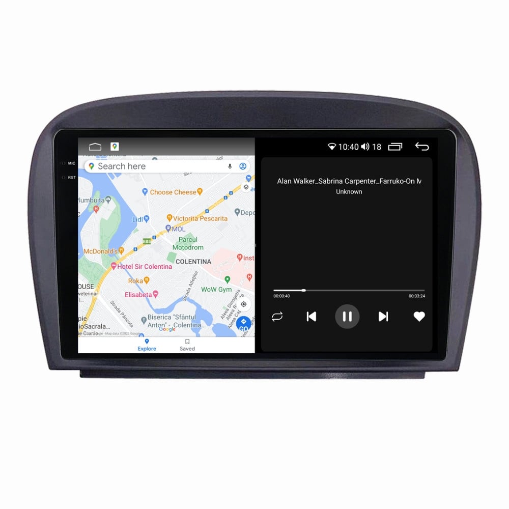 Navigatie dedicata cu Android Mercedes SL R230 2001 - 2012, 4GB RAM, Radio GPS Dual Zone, Display 2K QLED 9.5