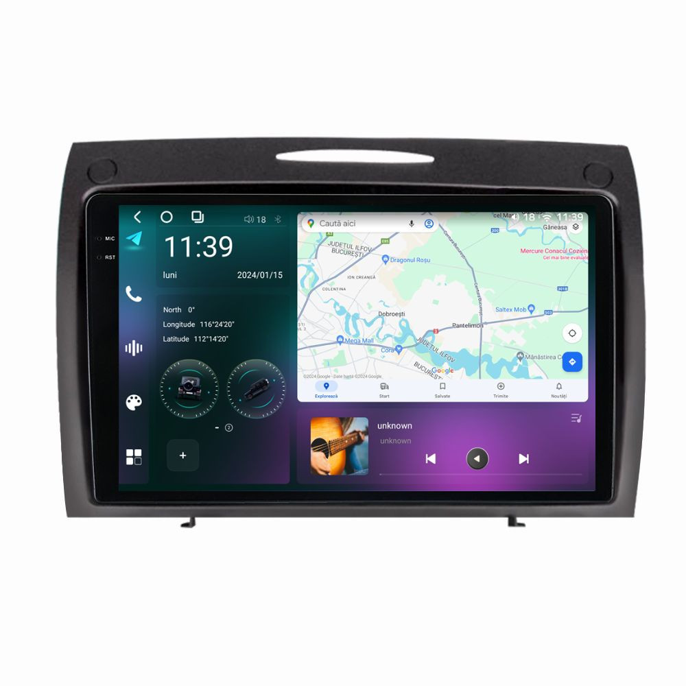 Navigatie dedicata cu Android Mercedes SLK R171 2004 - 2011, 12GB RAM, Radio GPS Dual Zone, Display 2K QLED 9.5