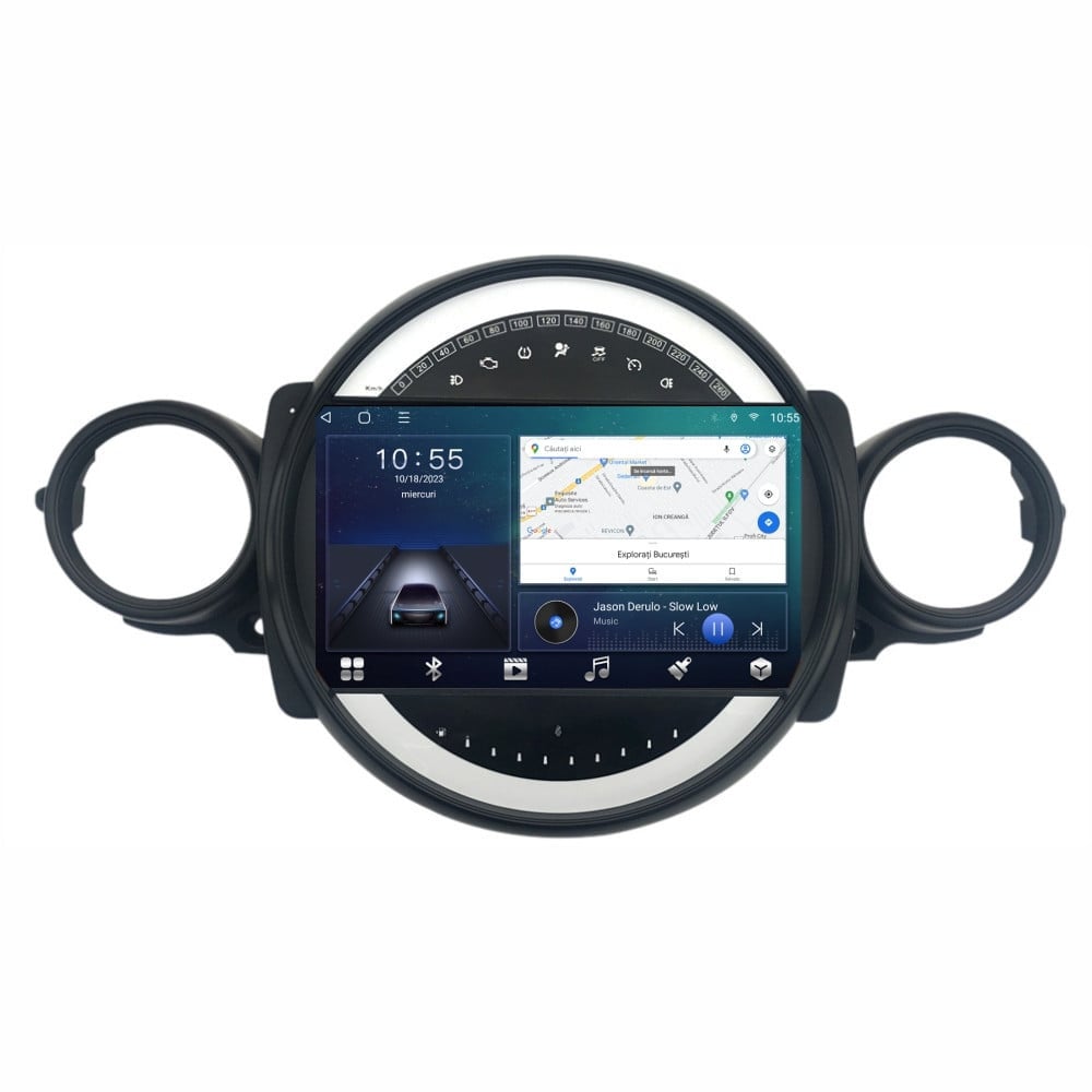 Navigatie dedicata cu Android Mini Cooper / One (R56, R57, R58, R59) 2006 - 2015, 3GB RAM, Radio GPS Dual Zone, Display HD QLED 9