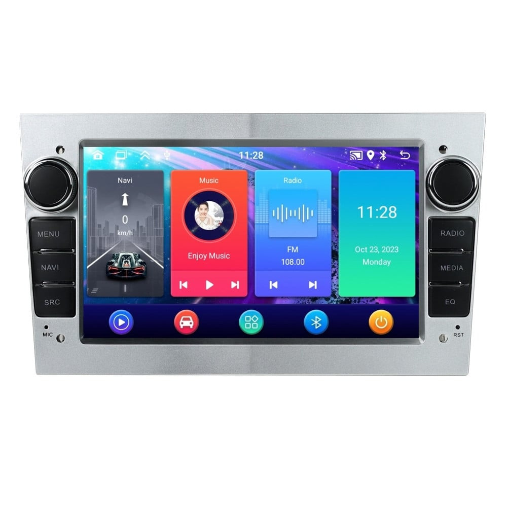 Navigatie dedicata cu Android Opel Corsa D 2006 - 2014, gri deschis, 2GB RAM, Radio GPS Dual Zone, Display HD IPS 7