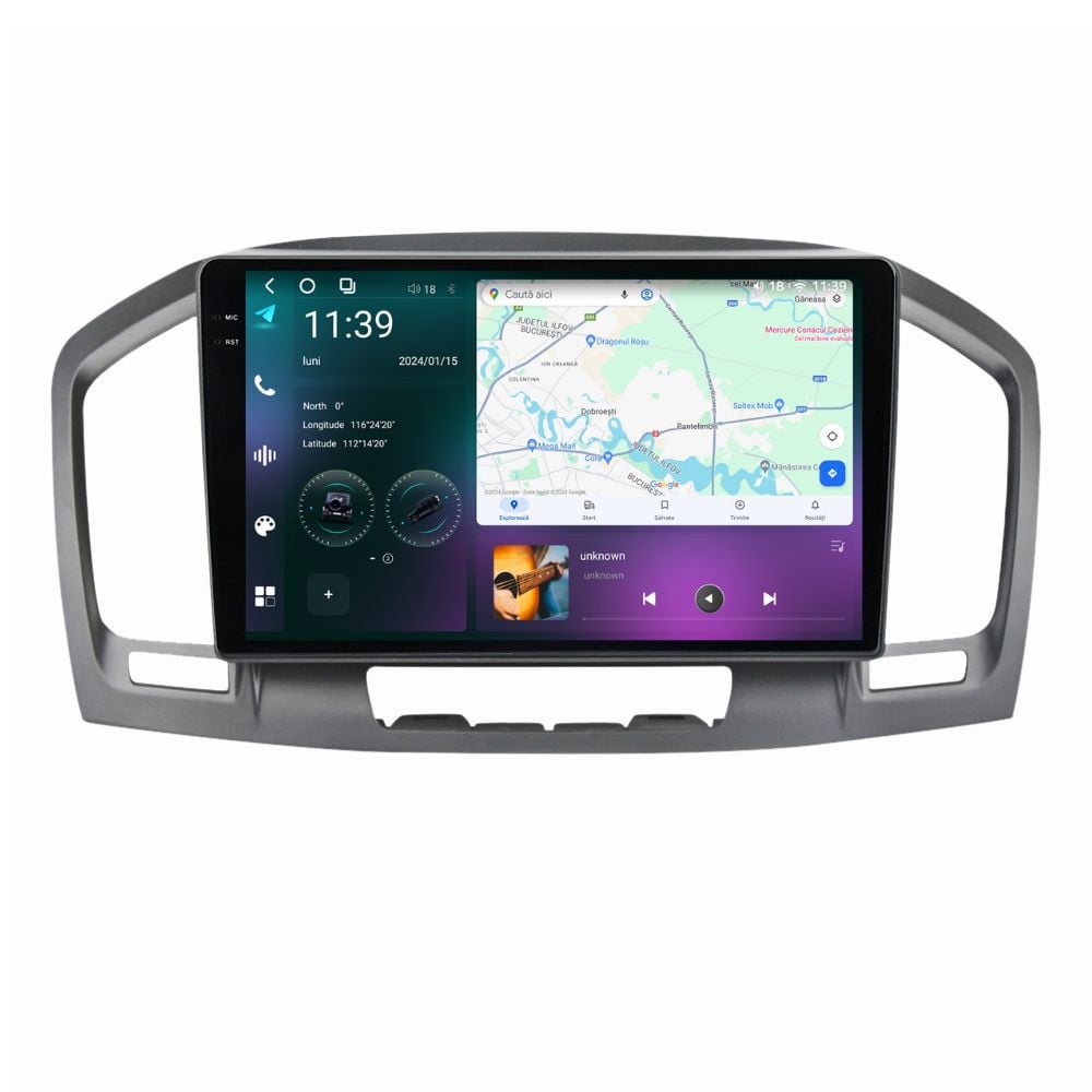 Navigatie dedicata cu Android Opel Insignia A 2008 - 2013, 12GB RAM, Radio GPS Dual Zone, Display 2K QLED 9.5