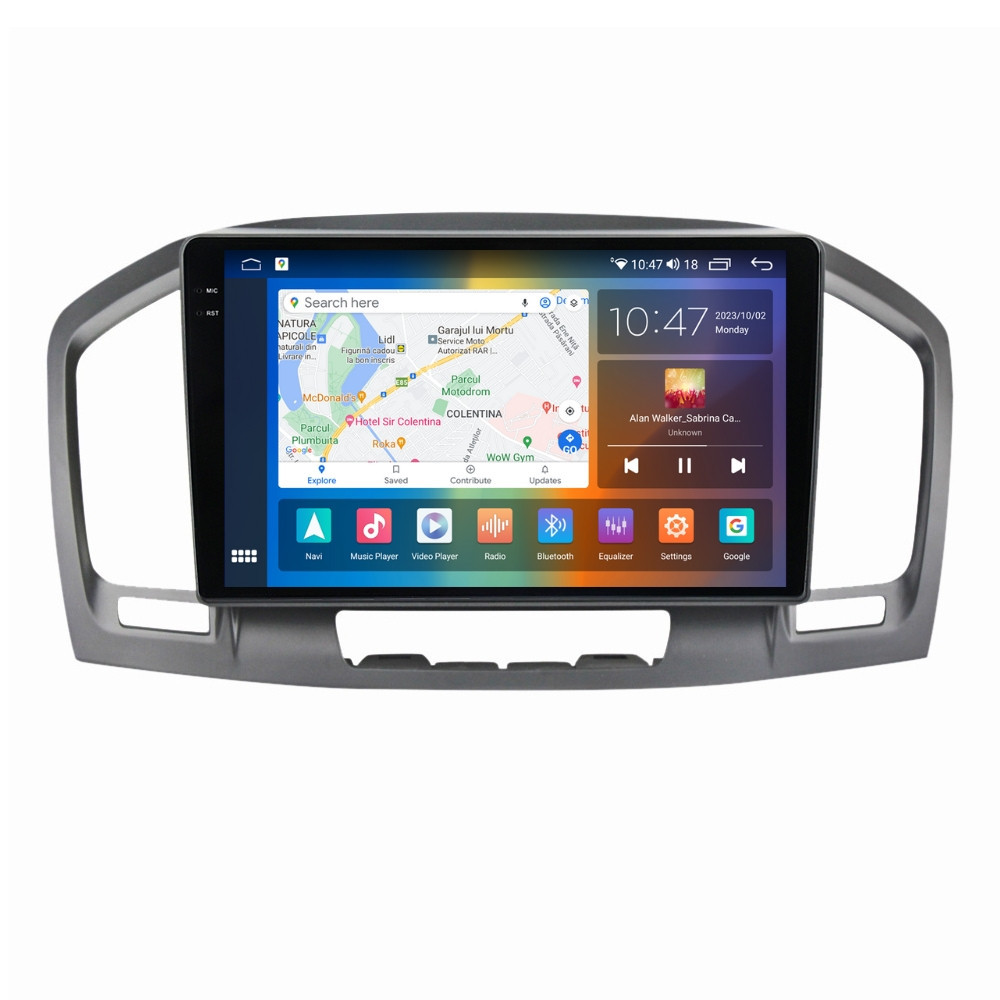 Navigatie dedicata cu Android Opel Insignia A 2008 - 2013, 4GB RAM, Radio GPS Dual Zone, Display 2K QLED 9.5