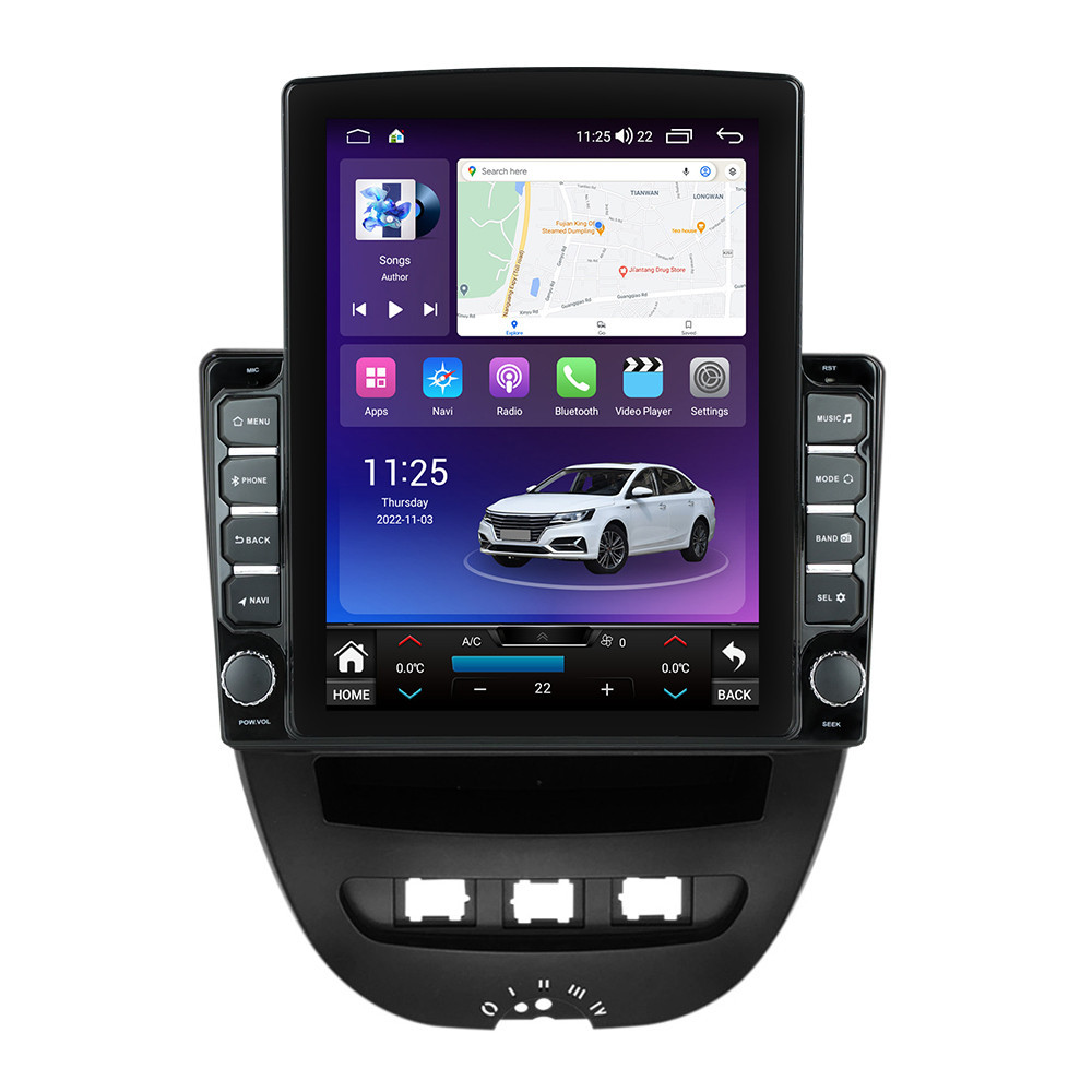 Navigatie dedicata cu Android Peugeot 107 2005 - 2014, 8GB RAM, Radio GPS Dual Zone, Touchscreen IPS 9.7