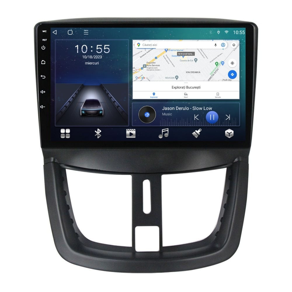 Navigatie dedicata cu Android Peugeot 206+ 2009 - 2014, 3GB RAM, Radio GPS Dual Zone, Display HD QLED 9