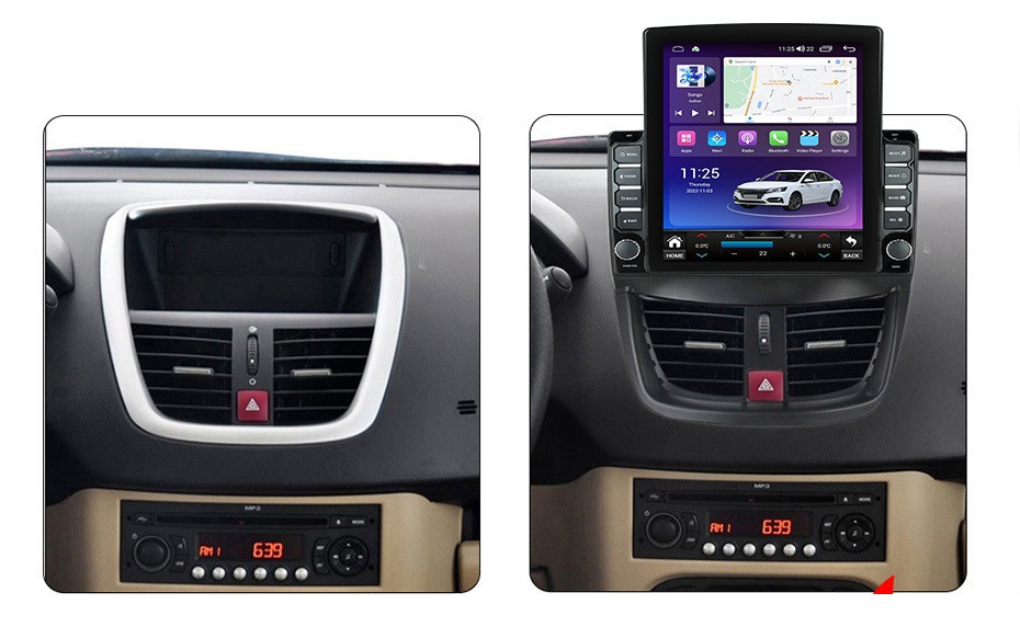 Navigatie dedicata cu Android Peugeot 206+ 2009 - 2014, 8GB RAM, Radio GPS Dual Zone, Touchscreen IPS 9.7