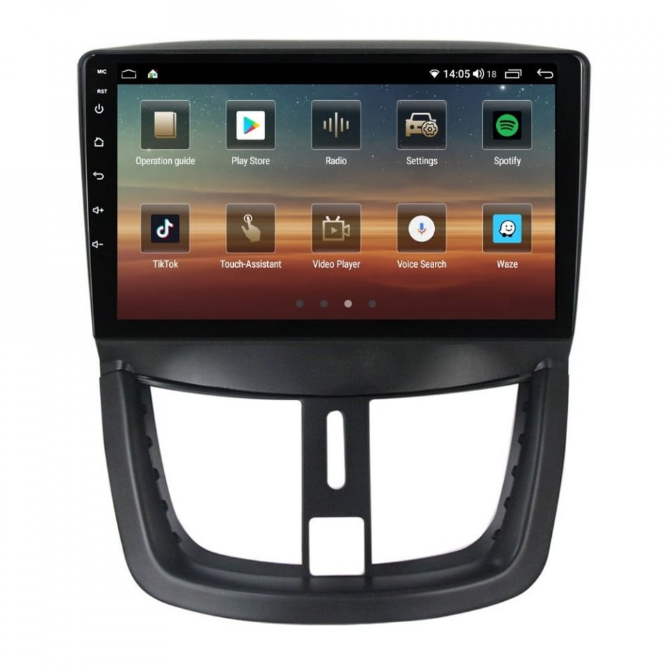 Navigatie dedicata cu Android Peugeot 207 2006 - 2015, 8GB RAM, Radio GPS Dual Zone, Display HD QLED 9