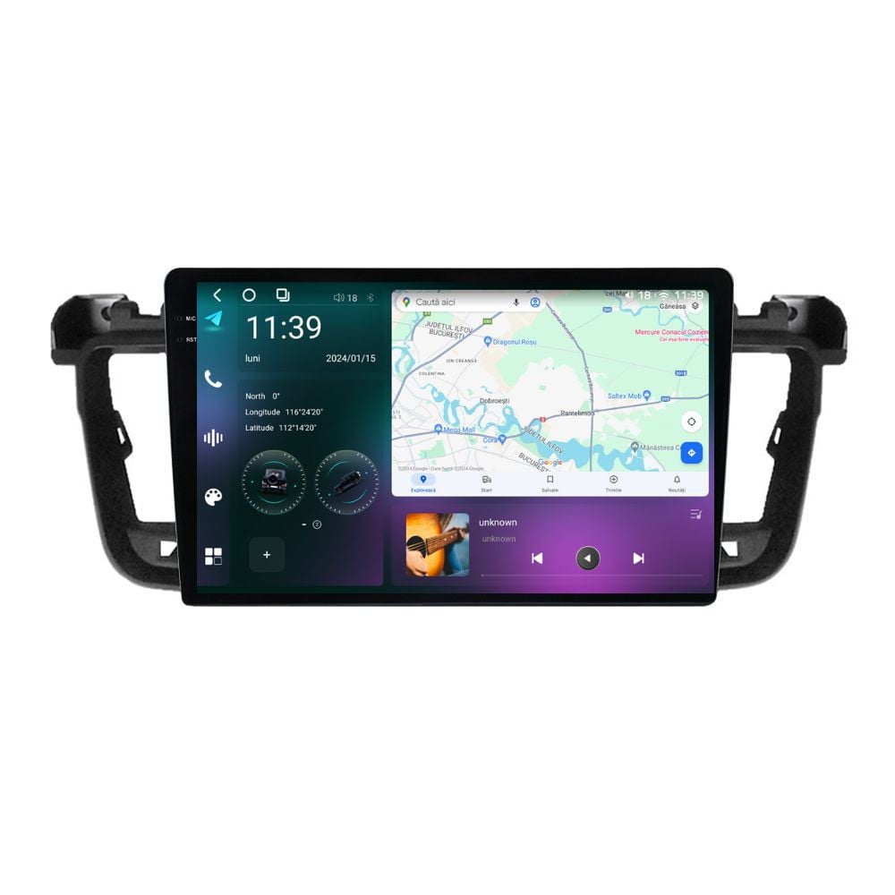 Navigatie dedicata cu Android Peugeot 508 I 2010 - 2018, 12GB RAM, Radio GPS Dual Zone, Display 2K QLED 9.5