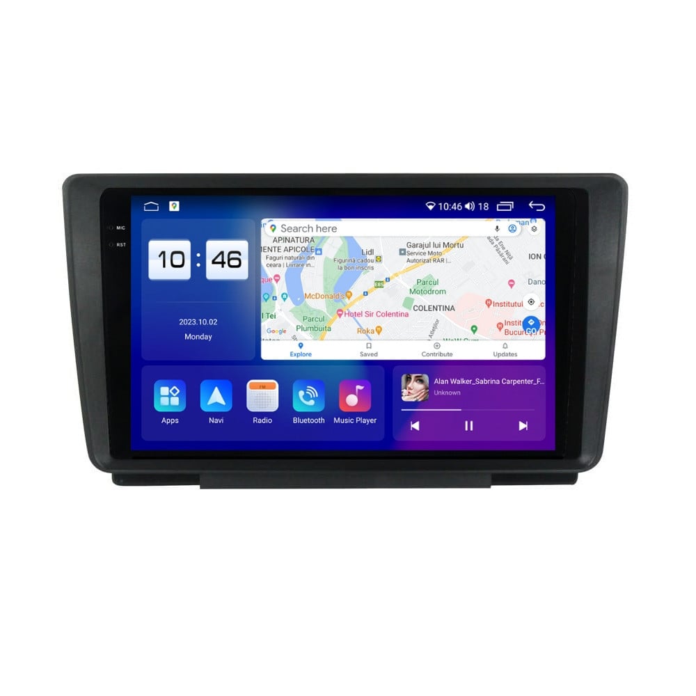 Navigatie dedicata cu Android Skoda Octavia II 2004 - 2013, 4GB RAM, Radio GPS Dual Zone, Display 2K QLED 9.5