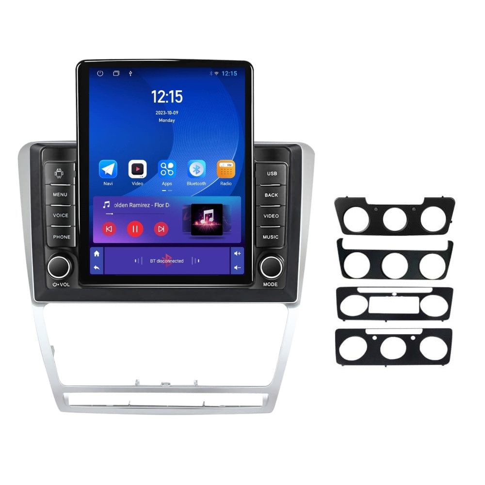 Navigatie dedicata cu Android Skoda Octavia II 2004 - 2013, gri, 1GB RAM, Radio GPS Dual Zone, Touchscreen IPS 9.7