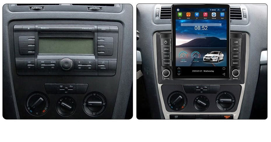 Navigatie dedicata cu Android Skoda Octavia II 2009 - 2013, gri, 2GB RAM, Radio GPS Dual Zone, Touchscreen IPS 9.7