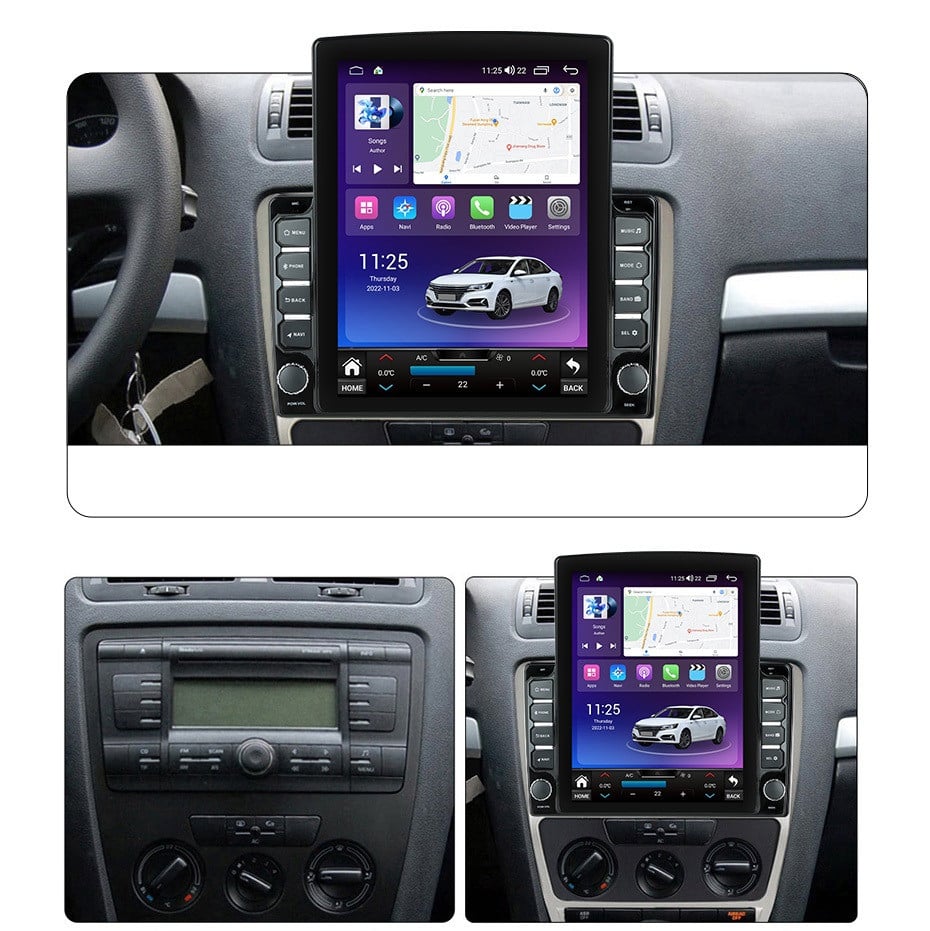 Navigatie dedicata cu Android Skoda Octavia II 2009 - 2013, gri, 4GB RAM, Radio GPS Dual Zone, Touchscreen IPS 9.7