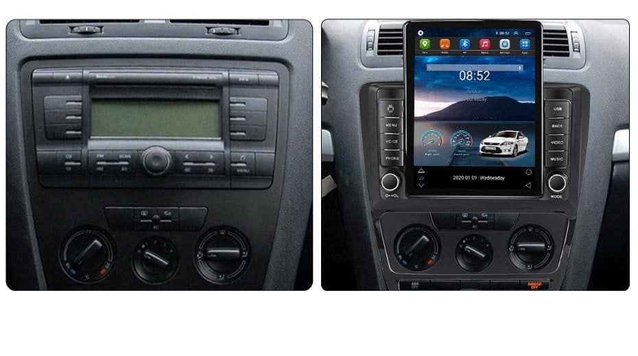 Navigatie dedicata cu Android Skoda Octavia II 2009 - 2013, negru, 1GB RAM, Radio GPS Dual Zone, Touchscreen IPS 9.7