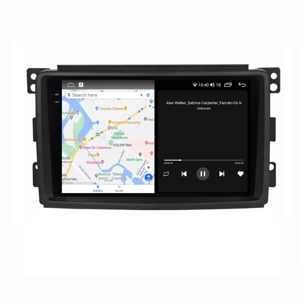 Navigatie dedicata cu Android Smart Fortwo 2007 - 2010, 4GB RAM, Radio GPS Dual Zone, Display 2K QLED 9.5