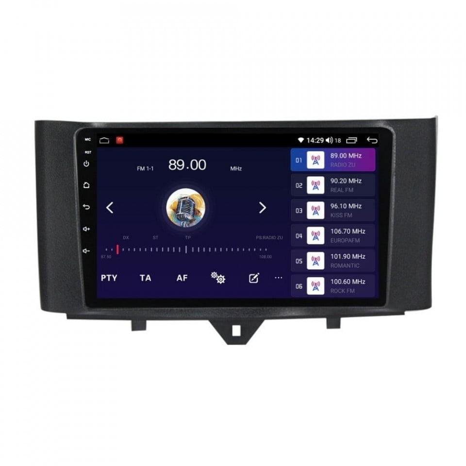 Navigatie dedicata cu Android Smart Fortwo 2011 - 2014, 4GB RAM, Radio GPS Dual Zone, Display HD QLED 9