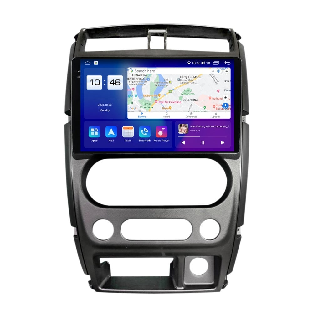 Navigatie dedicata cu Android Suzuki Jimny 2005 - 2018, 8GB RAM, Radio GPS Dual Zone, Display 2K QLED 9.5