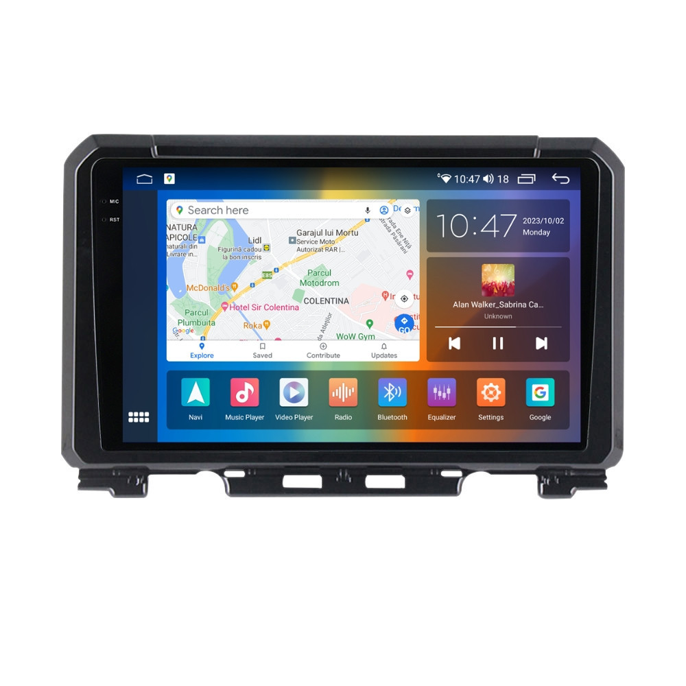 Navigatie dedicata cu Android Suzuki Jimny dupa 2018, 4GB RAM, Radio GPS Dual Zone, Display 2K QLED 9.5