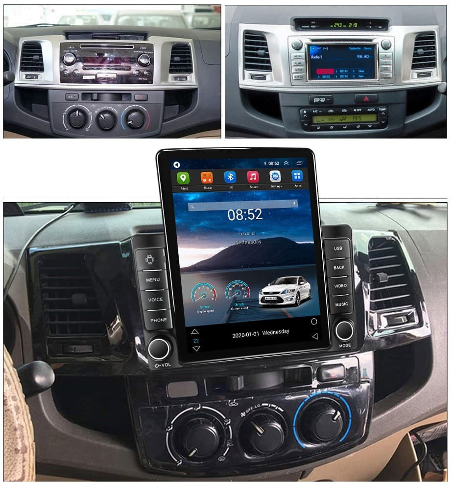 Navigatie dedicata cu Android Toyota Hilux VII 2004 - 2015, 2GB RAM, Radio GPS Dual Zone, Touchscreen IPS 9.7