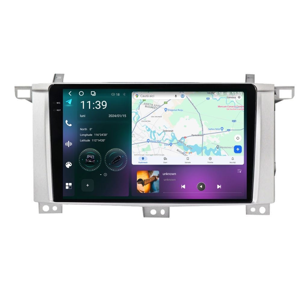 Navigatie dedicata cu Android Toyota Land Cruiser J100 2002 - 2008, 12GB RAM, Radio GPS Dual Zone, Display 2K QLED 9.5