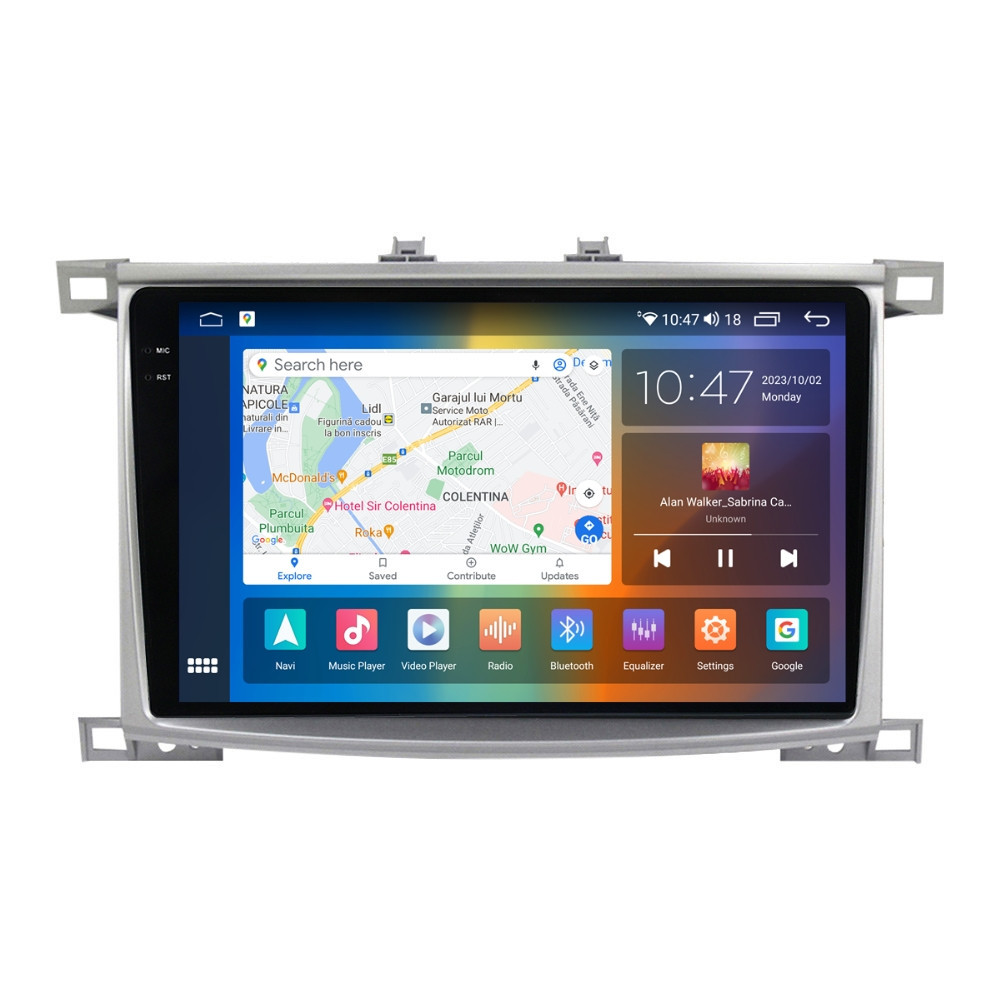 Navigatie dedicata cu Android Toyota Land Cruiser J100 2002 - 2008, 8GB RAM, Radio GPS Dual Zone, Display 2K QLED 10.36