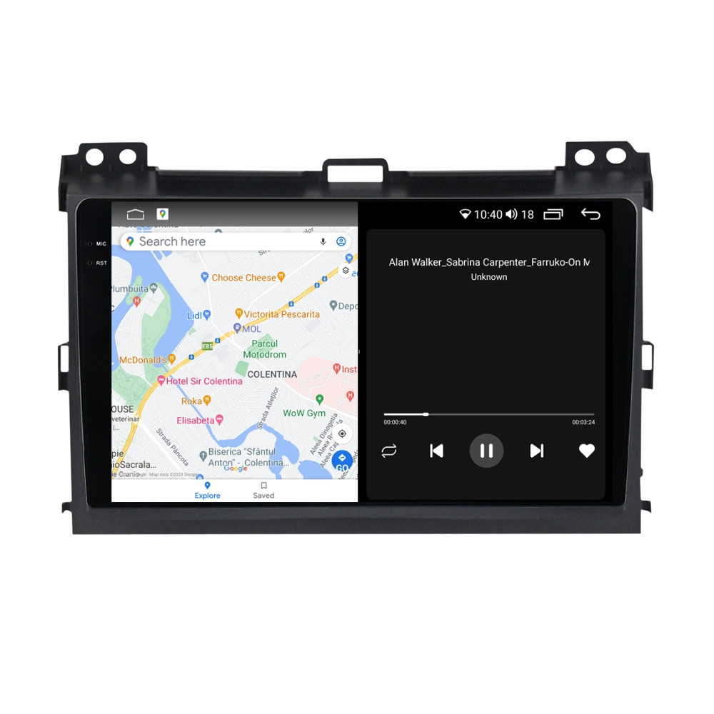 Navigatie dedicata cu Android Toyota Land Cruiser Prado J120 2002 - 2010, 4GB RAM, Radio GPS Dual Zone, Display 2K QLED 9.5